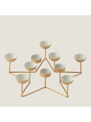 Chakra Tigo Multi Tealight Candle Holder Gold