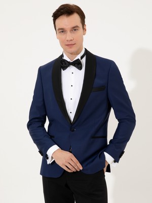 Cacharel Light Navy Slim Fit Tuxedo Jacket