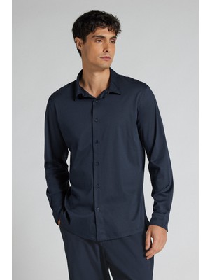 Intimissimi Mercerized Cotton Long Sleeve Shirt Filo Premium