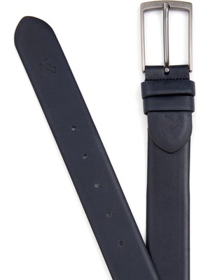 Cacharel Navy Classic Leather Belt