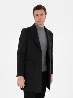 Cacharel Anthracite Slim Fit Overcoat