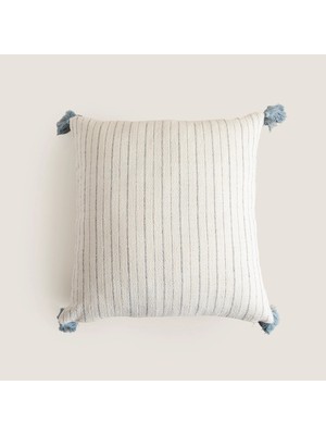Chakra Line Decorative Cushion Natural/light Blue