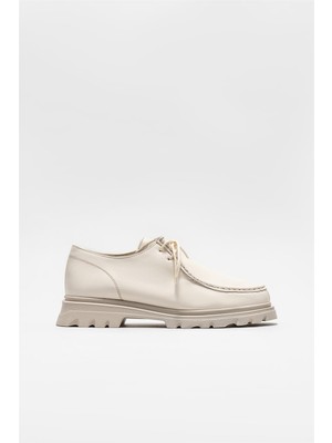 Elle Women's Beige Leather Casual Shoes