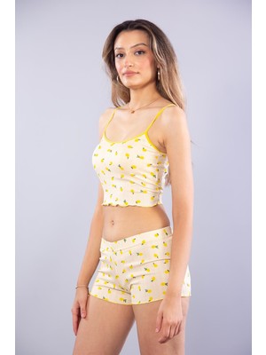 Mckanzie 3432 Pegasus Limon Desen Petli Şortlu Takım