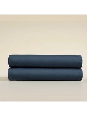 Chakra Luxury %100 Cotton Double Flat Sheet 240X260 cm Blue