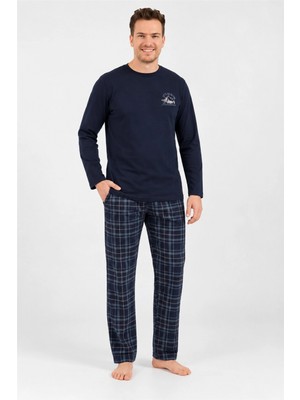 Pileli Store Arnetta Baba Oğul Yetişkin Uzun Kollu Pijama Takımı AR3832-S