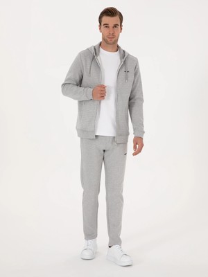 Cacharel Grey Melange Slim Fit Cotton Blend Sweatpants
