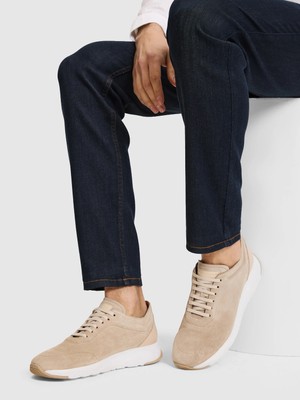 Cacharel Beige %100 Suede Leather Sneakers