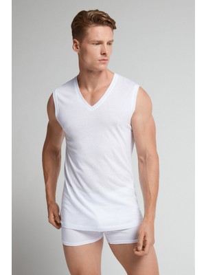 Intimissimi %100 Extrafine Pima Cotton V-Neck Tank Top