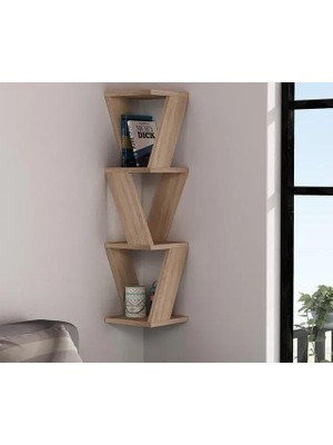 Tr Köşe Duvar Rafı/kitaplık Atlantik Çam 22X22X85 Modern Minimalist Köşe Duvar Rafı