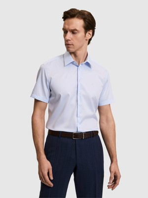 Cacharel Light Blue Regular Fit Short Sleeve Shirt