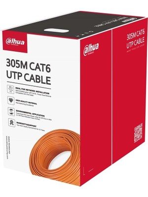 Dahua PFM922I-6UN-C 305 Metre U/utp 23AWG Cca Turuncu Renk Cat6 Kablo