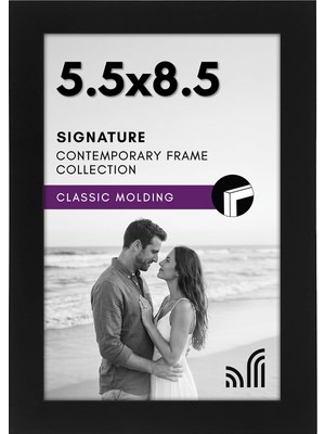 Tr 5,5 x 8,5 Siyah Resim Çerçevesi - Kırılmaya Dayanıklı Camlı Tasarlanmış Ahşap Fotoğraf Çerçevesi - Duvar ve Masa Üstü Ekranı Için Asma Donanımlı ve Şövaleli Playbill Çerçevesi