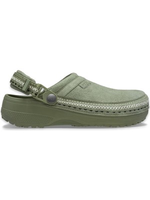 Crocs 214048 Crafted Vegan Suede Stitch Haki Unisex Terlik