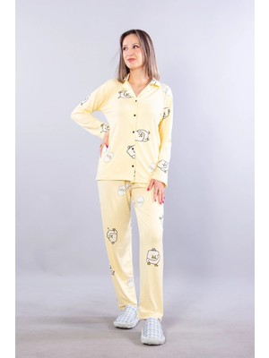 Mckanzie 27017 Milan Soft Gömlek Yaka Yumurta Desen Pijama Takımı