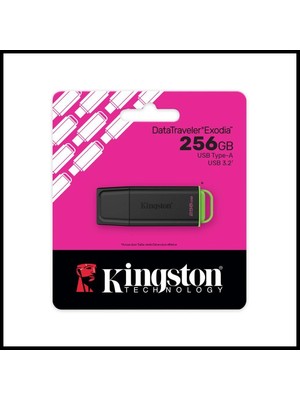 Kingston Kıngston DTXG2/256GB USB 3.2 Datatraveler Exodia Gen 1 Flash Bellek (Siyah-Yeşil)