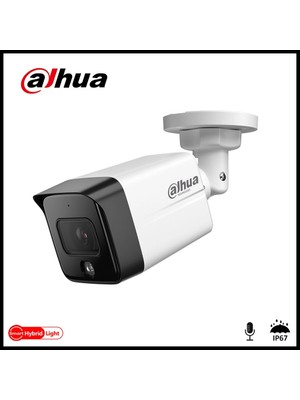 Dahua IPC-HFW1239TC1-SA-IL-0360B, 2mpix, 3,6mm  Lens, Sd Kart, Smart Dual Light, H265+, 30MT Gece Görüşü, Dahili Mikrofon, IP67, Poe Bullet Ip Kamera