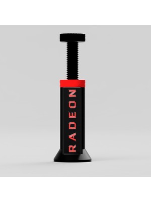Tr Radeon Logolu Ayarlanabilir Ekran Kartı Tutucu - Gpu Sarkma Önleyici Yükseklik Ayarlı Destek Aparatı (70MM - 125MM)