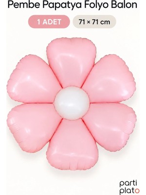 Era Balon Pembe Papatya Folyo Balon 71X71 cm 1 Adet Çiçek Temalı Doğum Günü Parti Süsü
