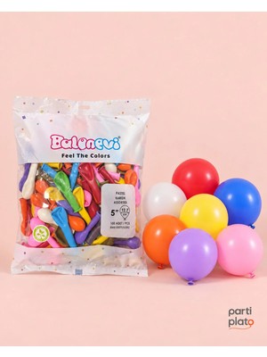 Balonevi 5 Inç Pastel Karışık Renk Mini Lateks Balon 100’LÜ – 12,7 cm Parti ve Organizasyon Balonu