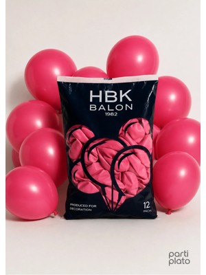 Hbk Balon Pastel 12" Balon Hbk Dış Dekorasyon Rubi 50'li