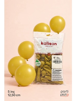 Kalisan Retro Mustard Hardal Mini Lateks Balon 5 Inç 12,50 cm 100’LÜ Paket, Balon Zinciri ve Parti Süsü