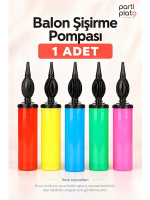 Parti Plato Balon Şişirme Pompası 1 Adet Manuel El Pompası Doğum Günü ve Parti Balon Şişirici