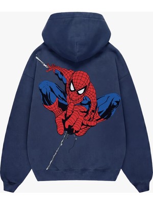 Sekizbiraltı Amazing Baskılı Indigo Oversize Unisex Hoodie
