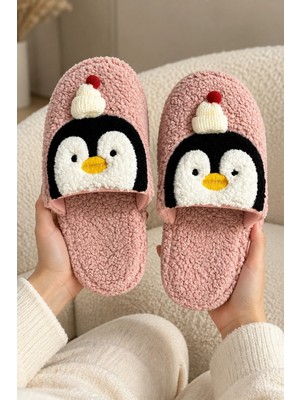 Slipcat Kadın Peluş, Penguen Figürlü, Yumuşak, Kışlık Ev Terliği