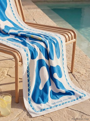 Lc Waikiki Yeni Sezon Mavi Baskılı Kadın Plaj Havlusu 70X150 cm