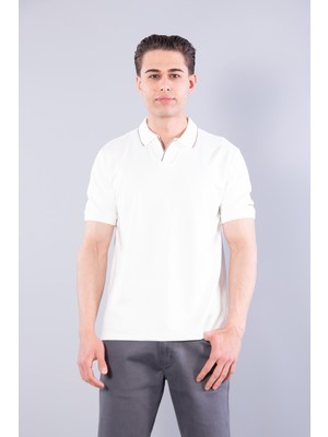 Mckanzie 4666 Modal V Patlı Yaka Ucu Çizgili T-shirt