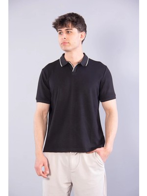 Mckanzie 4666 Modal V Patlı Yaka Ucu Çizgili T-shirt