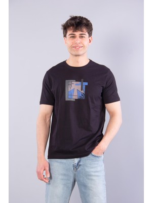 Mckanzie 7401 Süprem Şekil Baskılı Bisiklet Yaka T-shirt