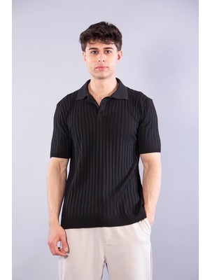 Mckanzie 10028 Polo Yaka Düğmeli Fitilli Triko T-shirt