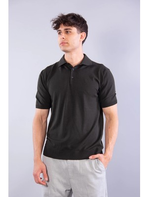 Mckanzie 4051 Düğmeli Yakalı Kendinden Şeritli T-shirt