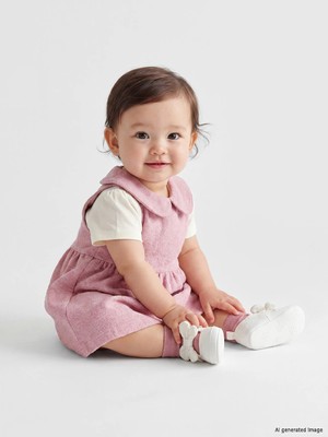 Lc Waikiki Yeni Sezon Pembe Bebe Yaka Kız Bebek Elbise ve Tişört