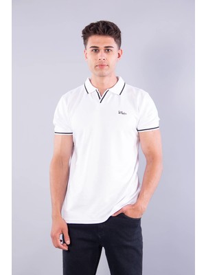 Mckanzie 8381 V Pat Yakalı Modal Kumaş Yaka Kol Çizgili T-shirt