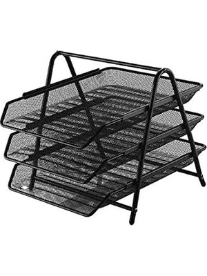 Store Mane Metal Evrak Rafı 3'lü Siyah