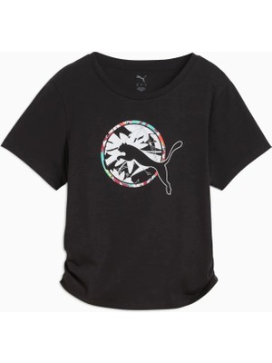 Puma Tropıcal Aop Tee Short Siyah Kadın T-Shirt 52686801