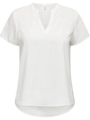 Only Onlelıte Lıfe S/s V-Neck Top Noos Ptm Beyaz Kadın T-Shirt 15339740