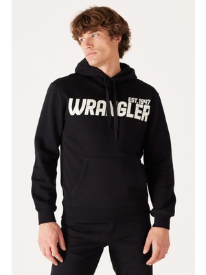 Wrangler Kapüşonlu Sweatshirt Siyah Erkek Sweatshirt W232257001