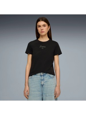 Puma Ess Scrıpt Tee Siyah Kadın T-Shirt 69176001