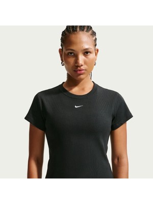 Nike W Nsw Rıb Tght Ss Tee Siyah Kadın T-Shirt HV4994-010