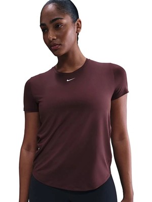 Nike W Nk One Classıc Df Ss Top Wt Bordo Kadın T-Shirt IB9408-652