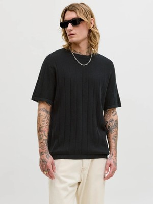 Jack & Jones Jack&jones Jjebradley Knıt Tee Ss Ln Siyah Erkek T-Shirt 12288582