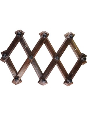 Store Akordiyon Askı Kahve (Ahşap)