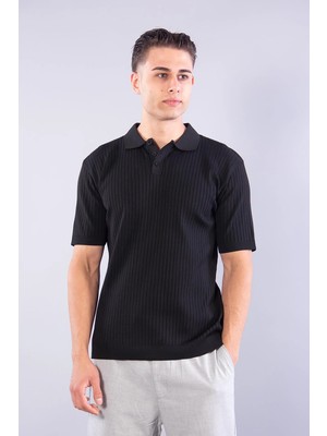Mckanzie 109 Polo Yaka Düğmeli Fitilli Triko T-Shirt