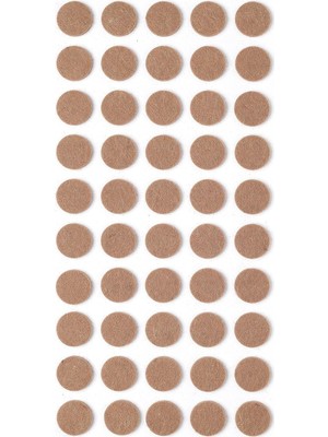 Store Kahverengi 50 Adet Yapışkanlı Sandalye, Masa, Koltuk Altı Parke Koruma Keçesi, Yuvarlak, 1,8 cm
