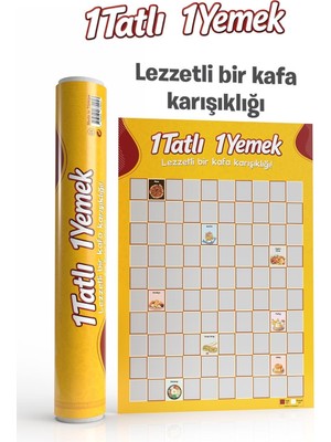 Store 1 Tatlı 1 Yemek Kazı Kazan Poster, Yemek Temalı Eğlenceli Aktivite, Özel Tasarım
