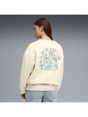 Puma Ess Nature 2.0  Crew Beyaz Kadın Sweatshirt 68807887